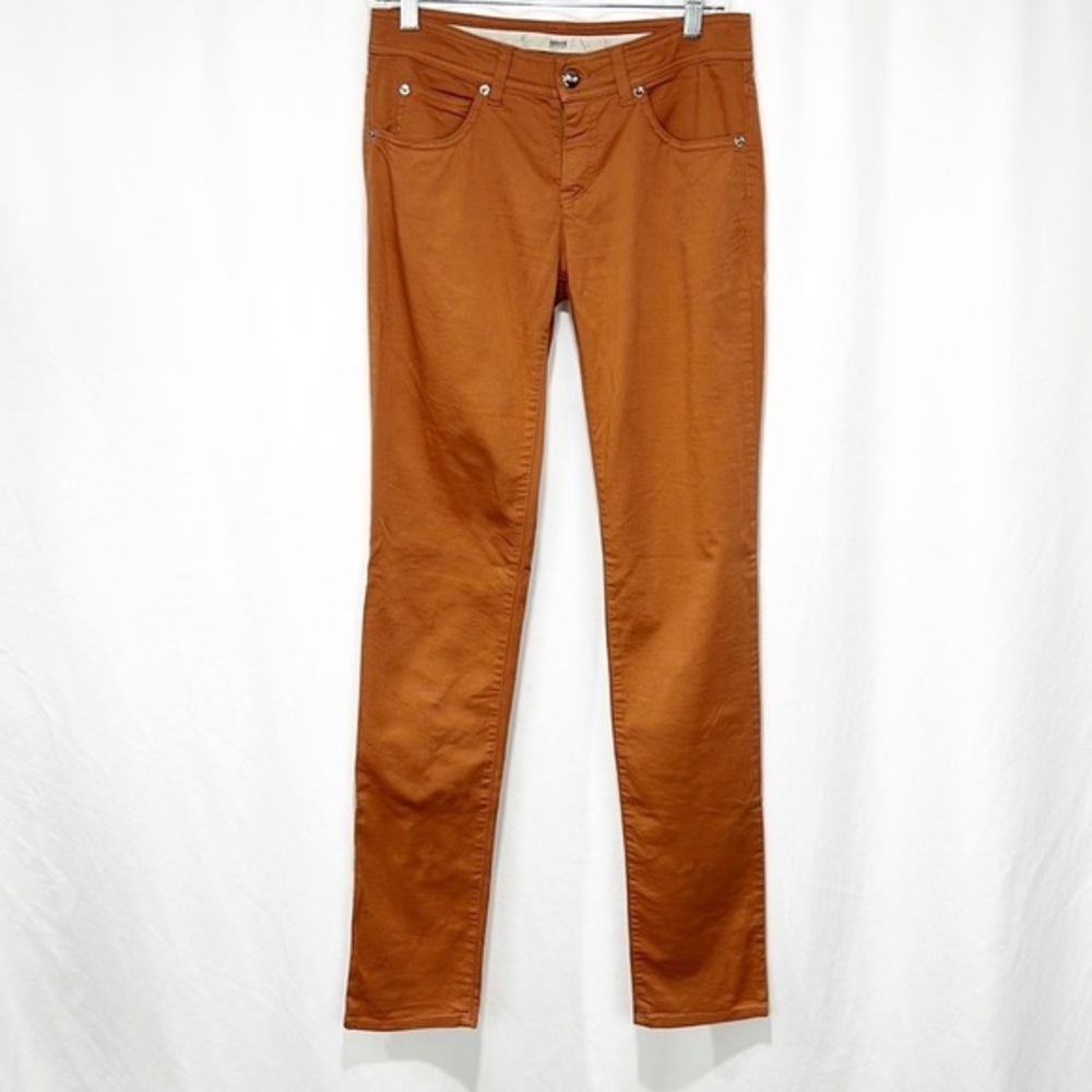 ARMANI Collezioni Designer Straight Leg Cotton Pants Apricot Rust size 27 Cotton